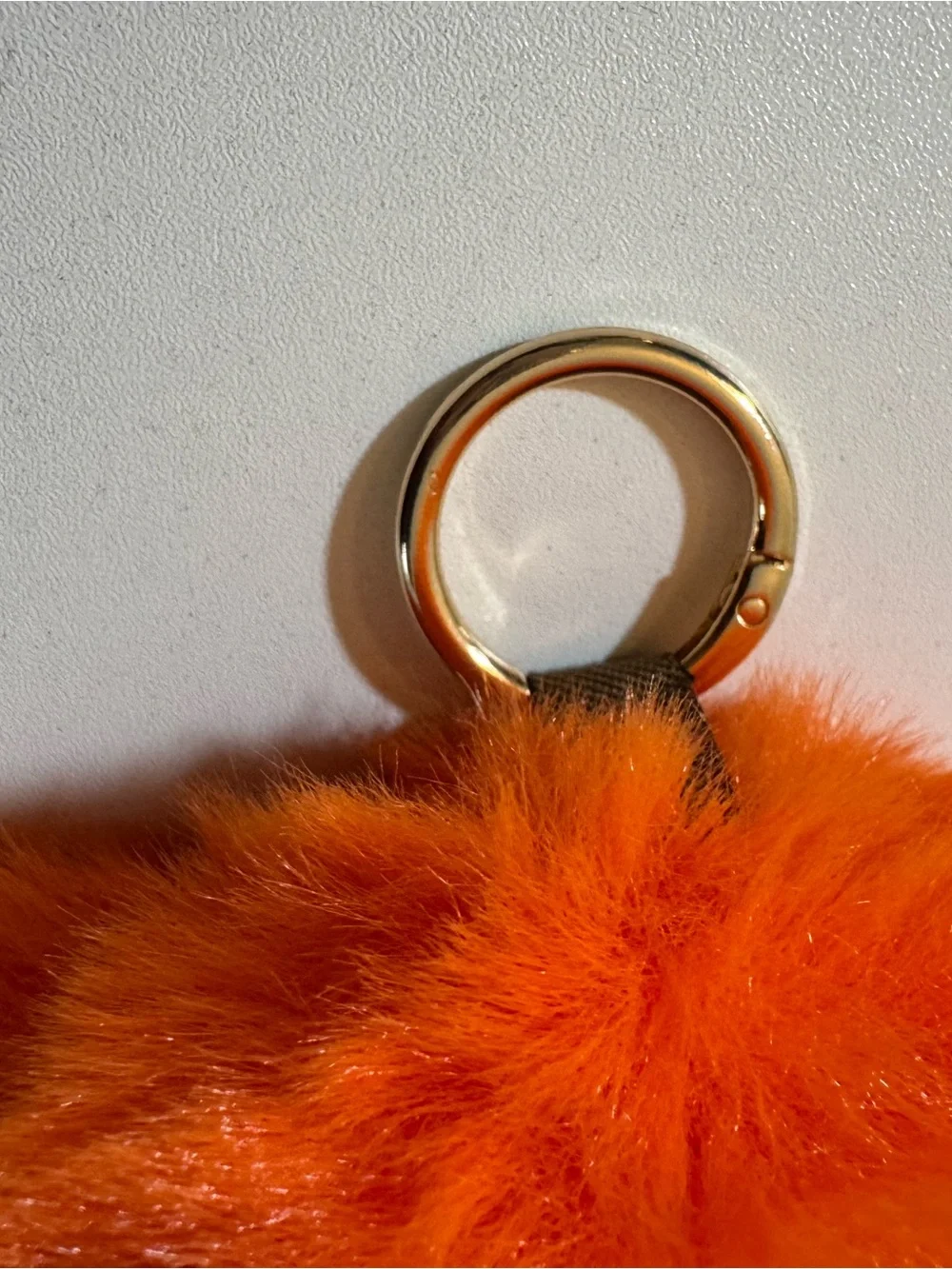 Plush Orange Furry Bunny Keychain